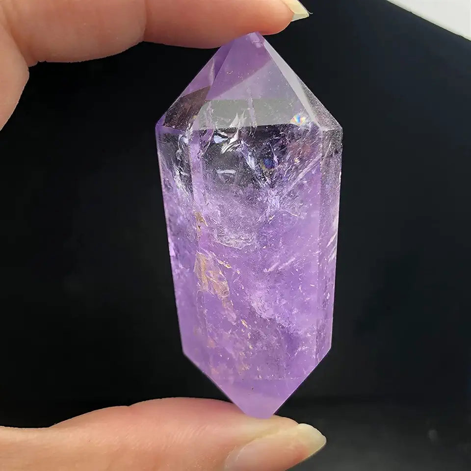 Amethyst Quartz Crystal Wand Point 5-6cm K324286