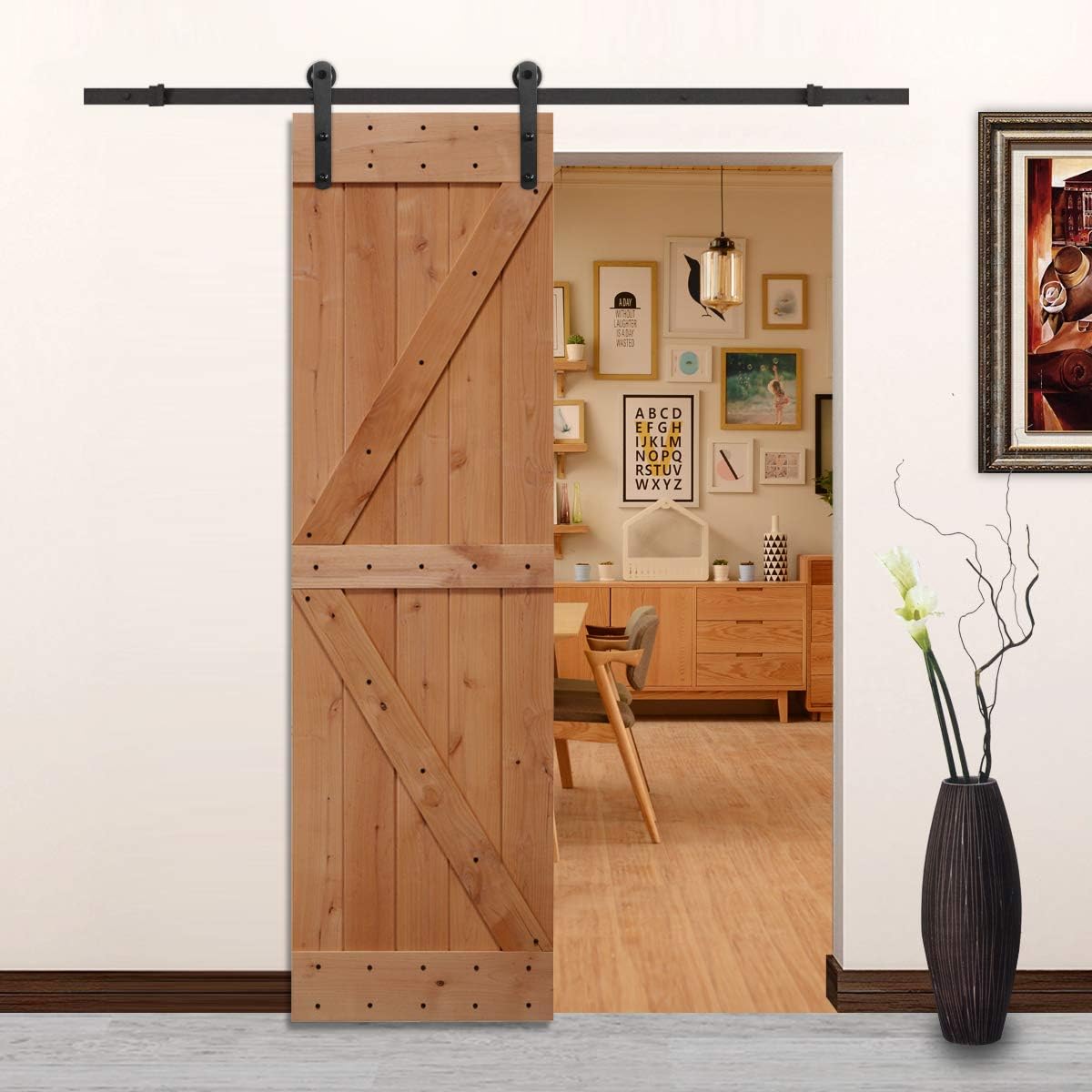 Rustic Knotty Alder Solid Wood Barn Door Slab J242