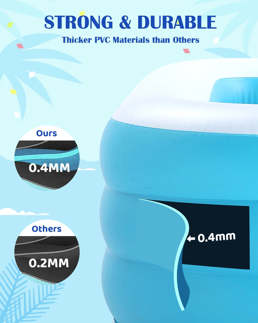 95In Inflatable Square Swimming Pool J444