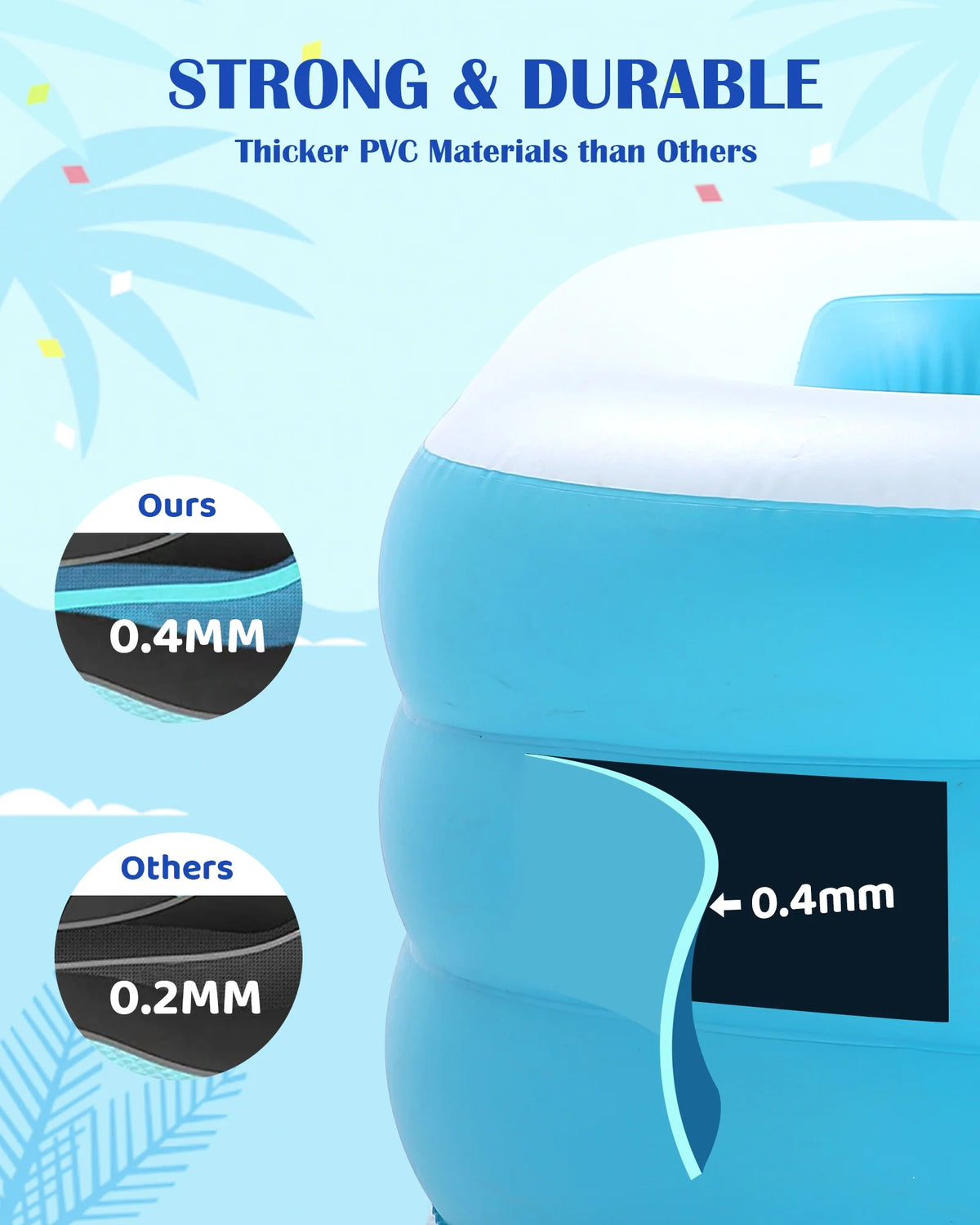 95In Inflatable Square Swimming Pool J444
