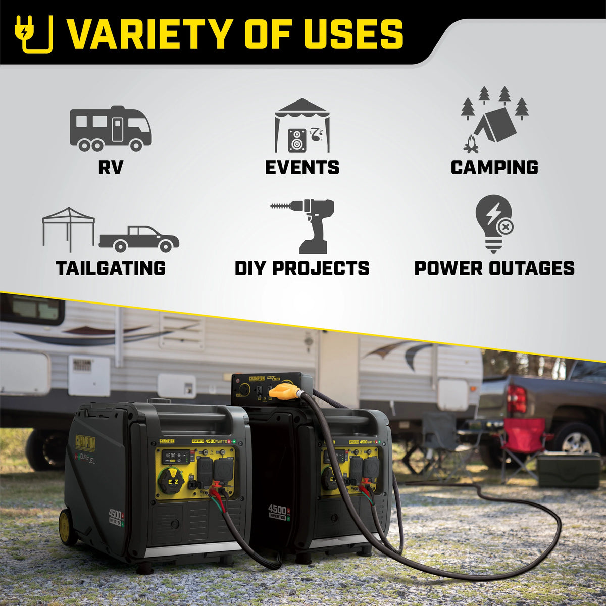 4500-Watt Portable Dual Fuel Inverter Generator D23483