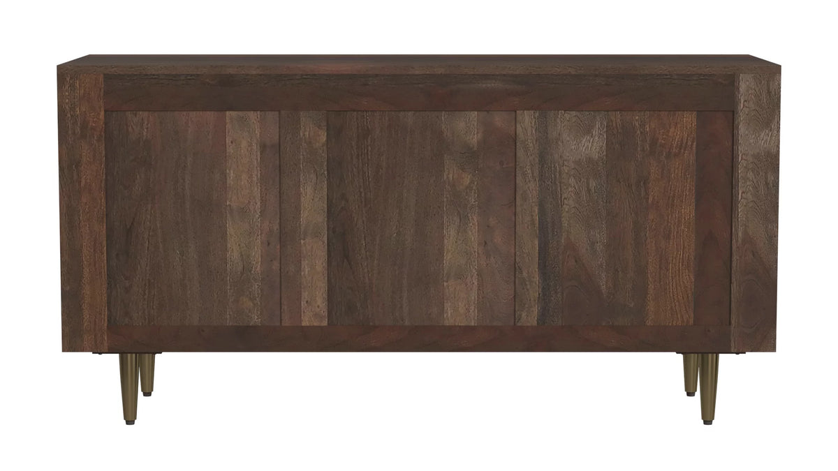 Dark Brown 3-Drawer 2-Door Wood Console Table E920456