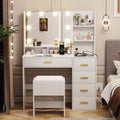 White Vanity Set with Mirror and Lights W35786