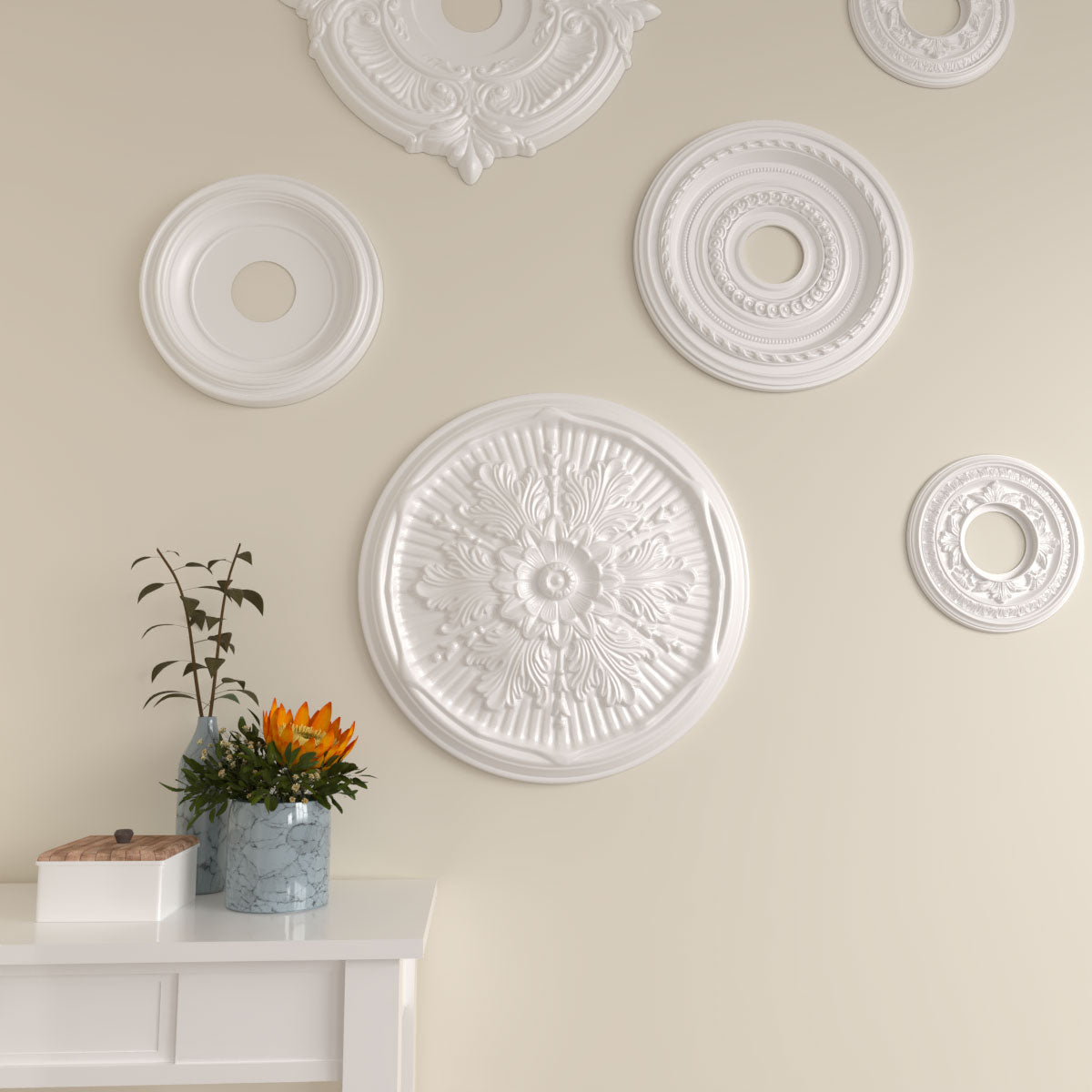 Rust Hand-Painted Ceiling Medallion T2104