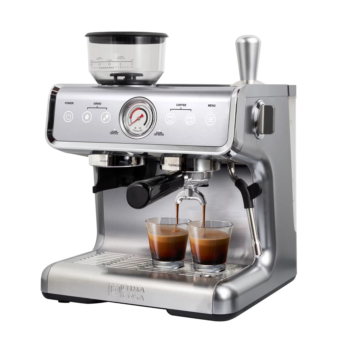 Semi-Automatic Espresso Machine Silver 2 Litre Water Tank K10630