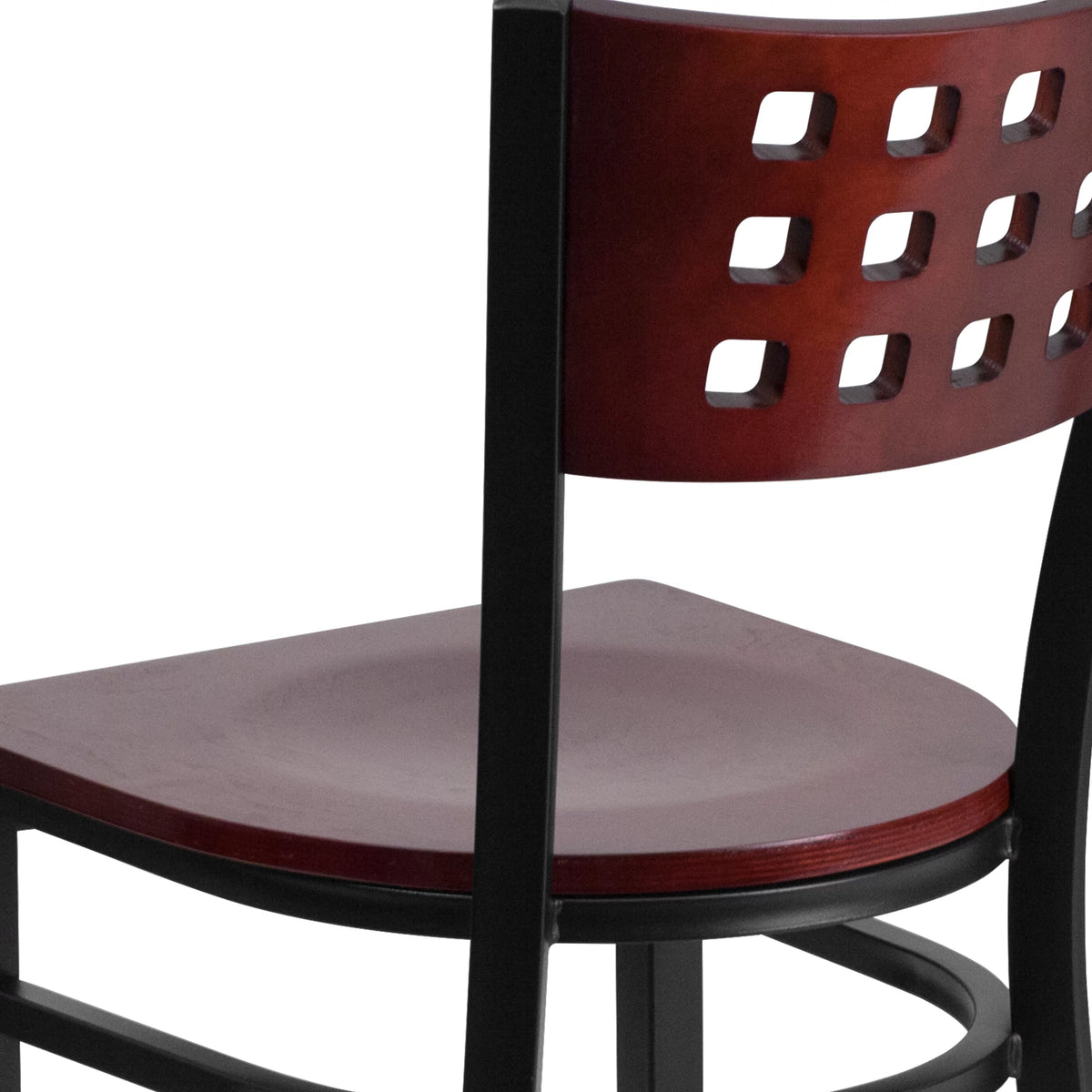 Black Cutout Back Metal Dining Chair O541