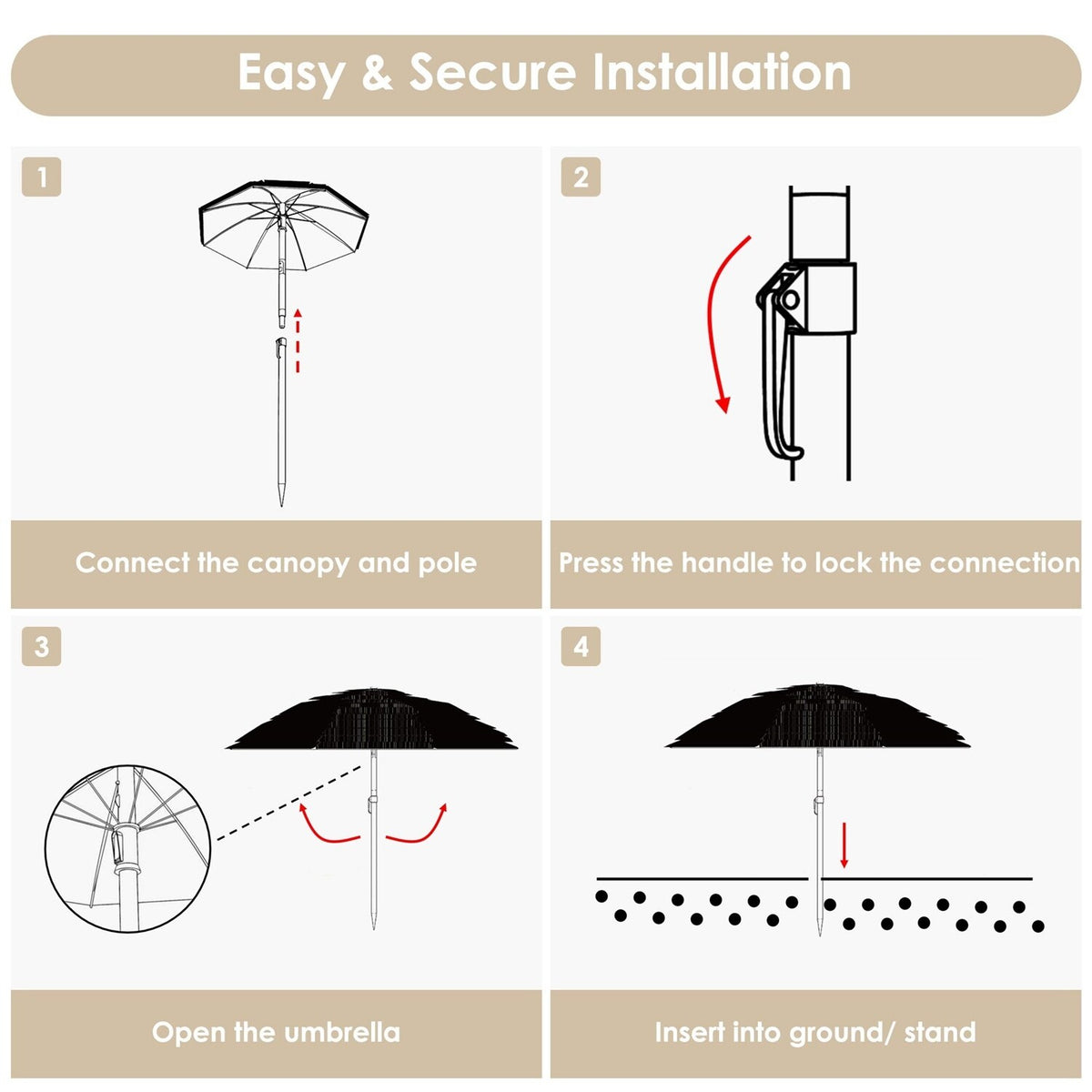 Thatched Tiki Umbrella U250