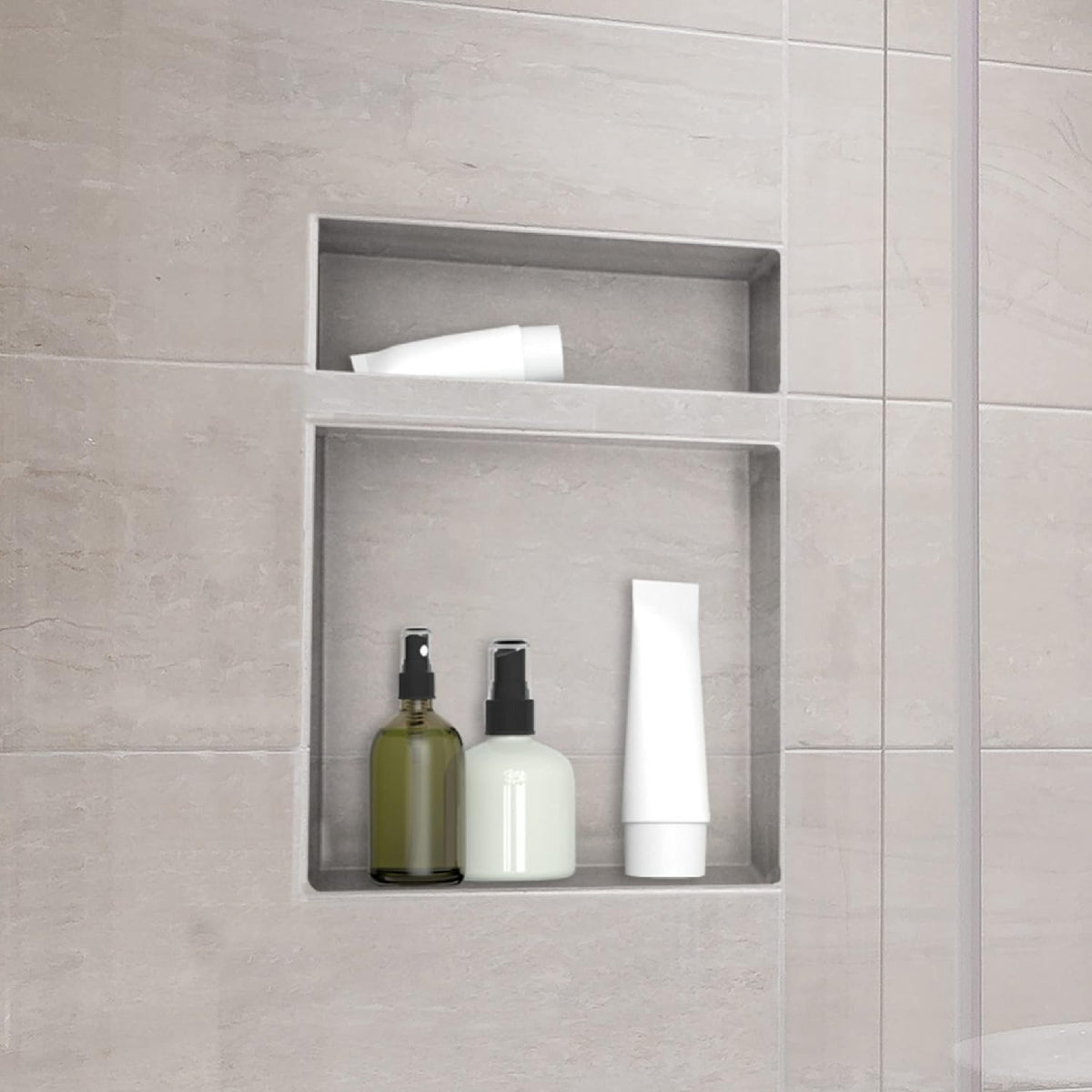 Black Matte Shower Niche Tile Template V347522