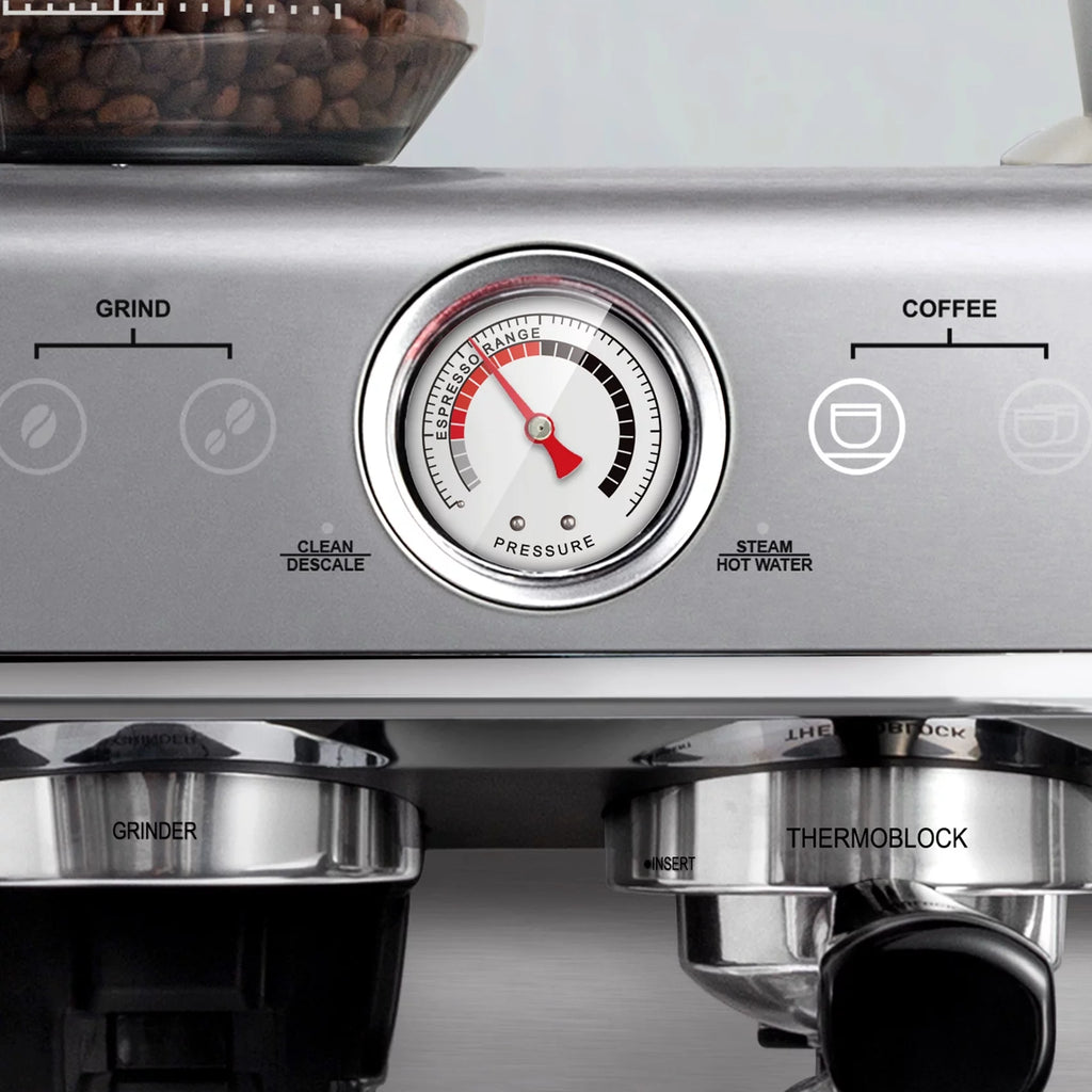 Semi-Automatic Espresso Machine Silver 2 Litre Water Tank K10630
