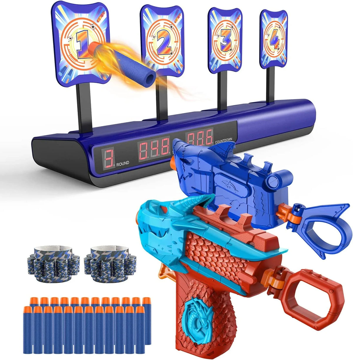 Digital Shooting Target with Foam Dart Toy Gun Q83828