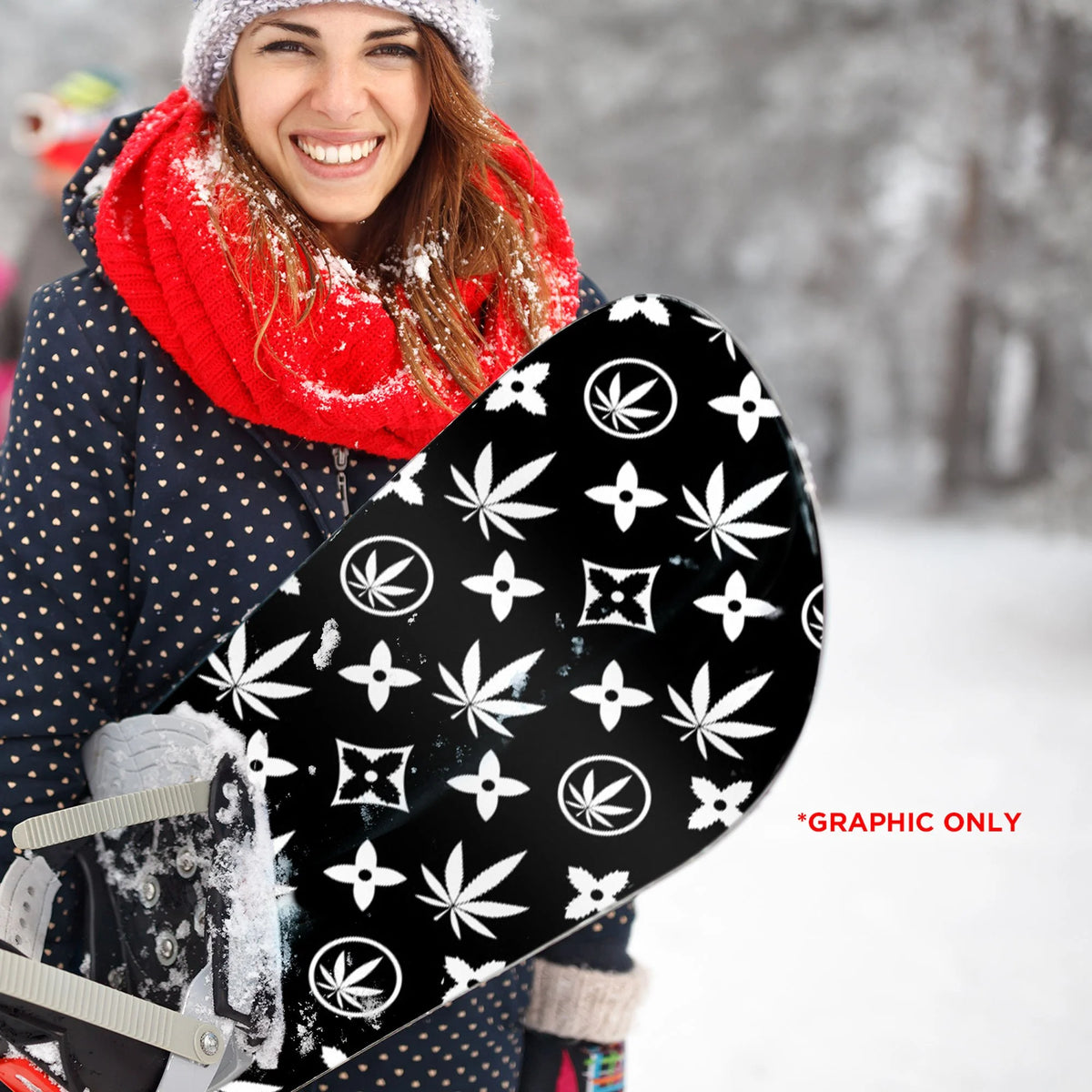 Snowboard Wrap Graphic Sticker Skin Cover with Breakaway Knife N736