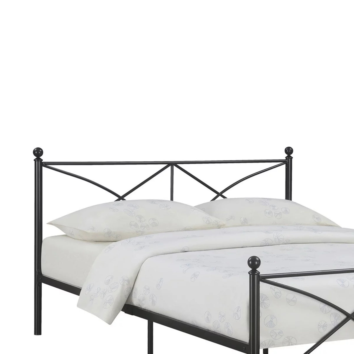 Queen Size Black Metal Bed W827