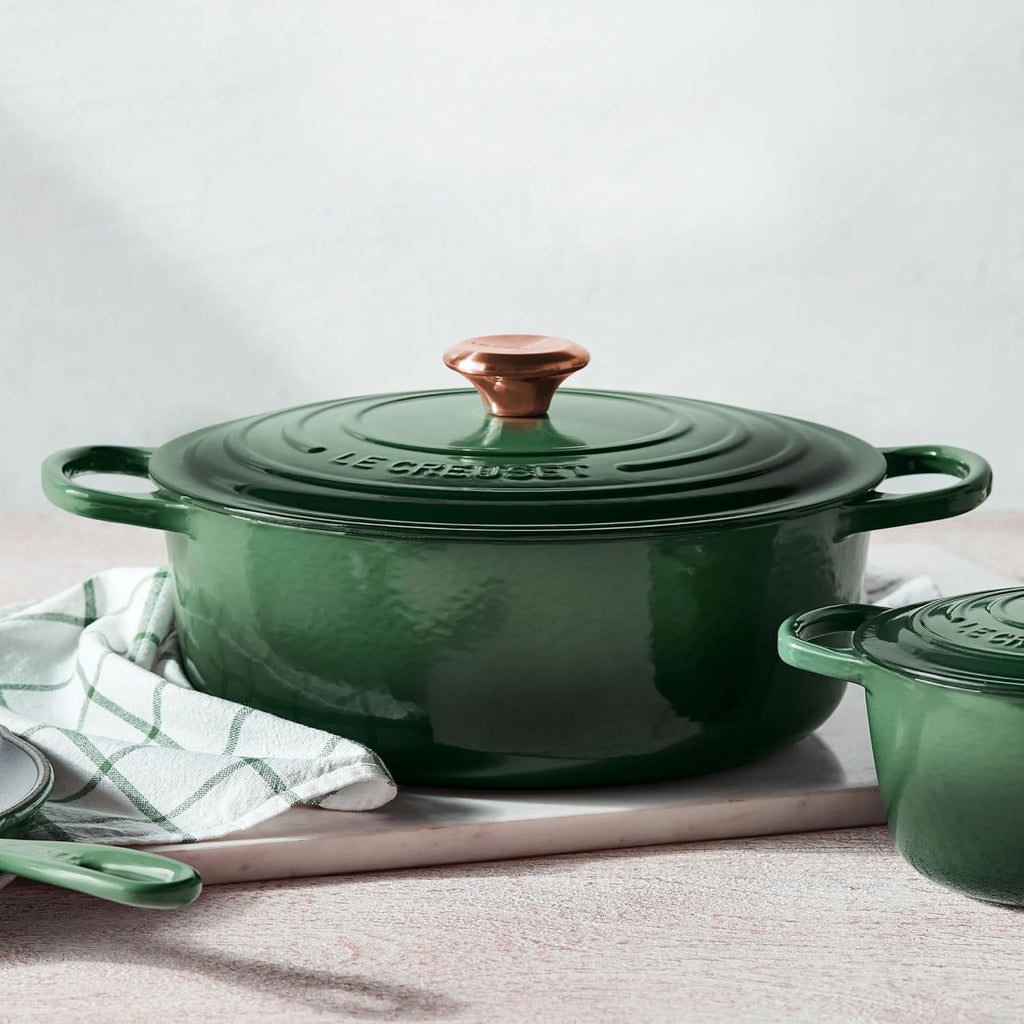 6.75-quart Enameled Cast Iron Round Wide Oven with Copper Knob C4868