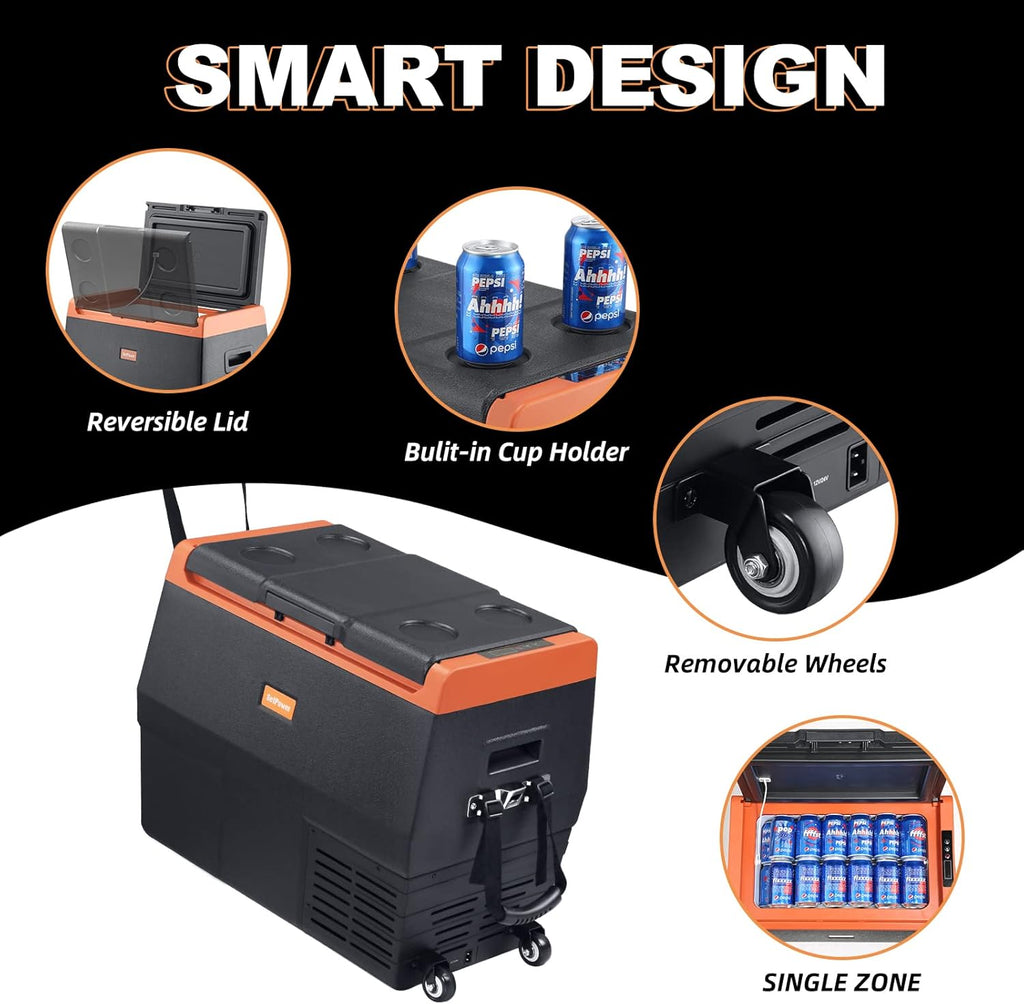 Portable Fridge Freezer with Wheels V293656