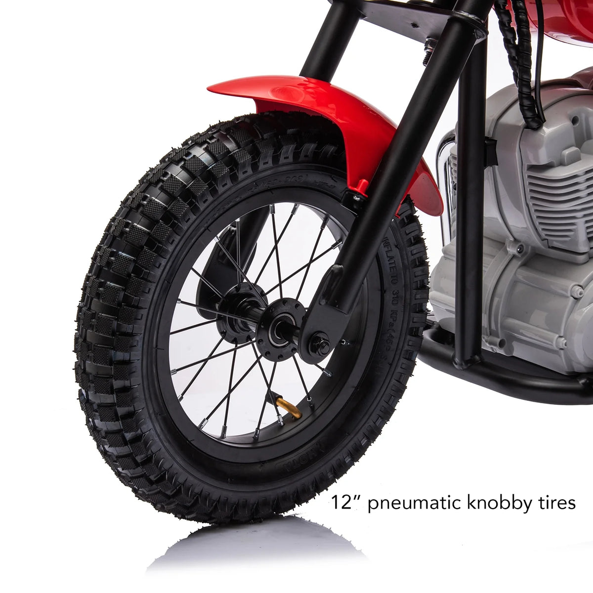 24V Electric Dirt Bike for Kids, Ride on Motorcycle with Twist Grip Throttle, Dual Brakes, Up to 10 MPH, Red H152649