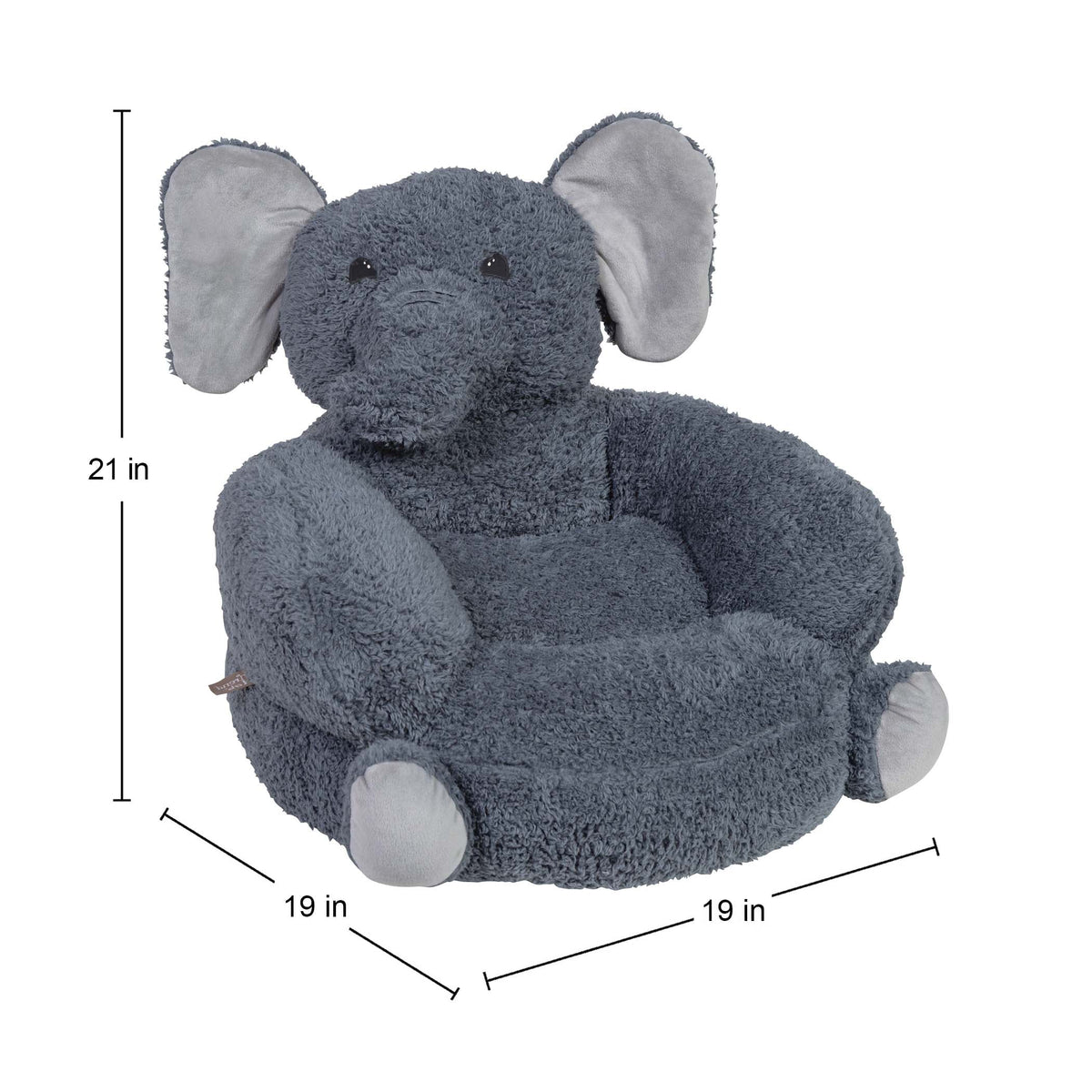 Plush Gray Elephant Toddler Chair D588