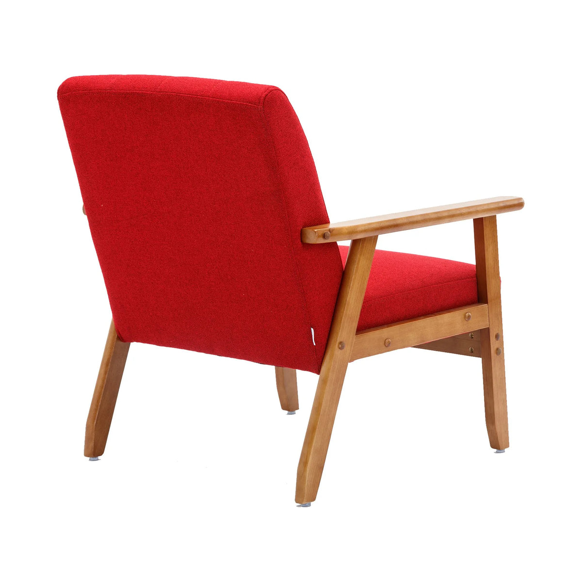 Accent Chairs Set of 2 with Side Table, Wood and Fabric Armchairs P101205