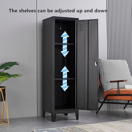 Metal Locker with Doors and Shelves B417