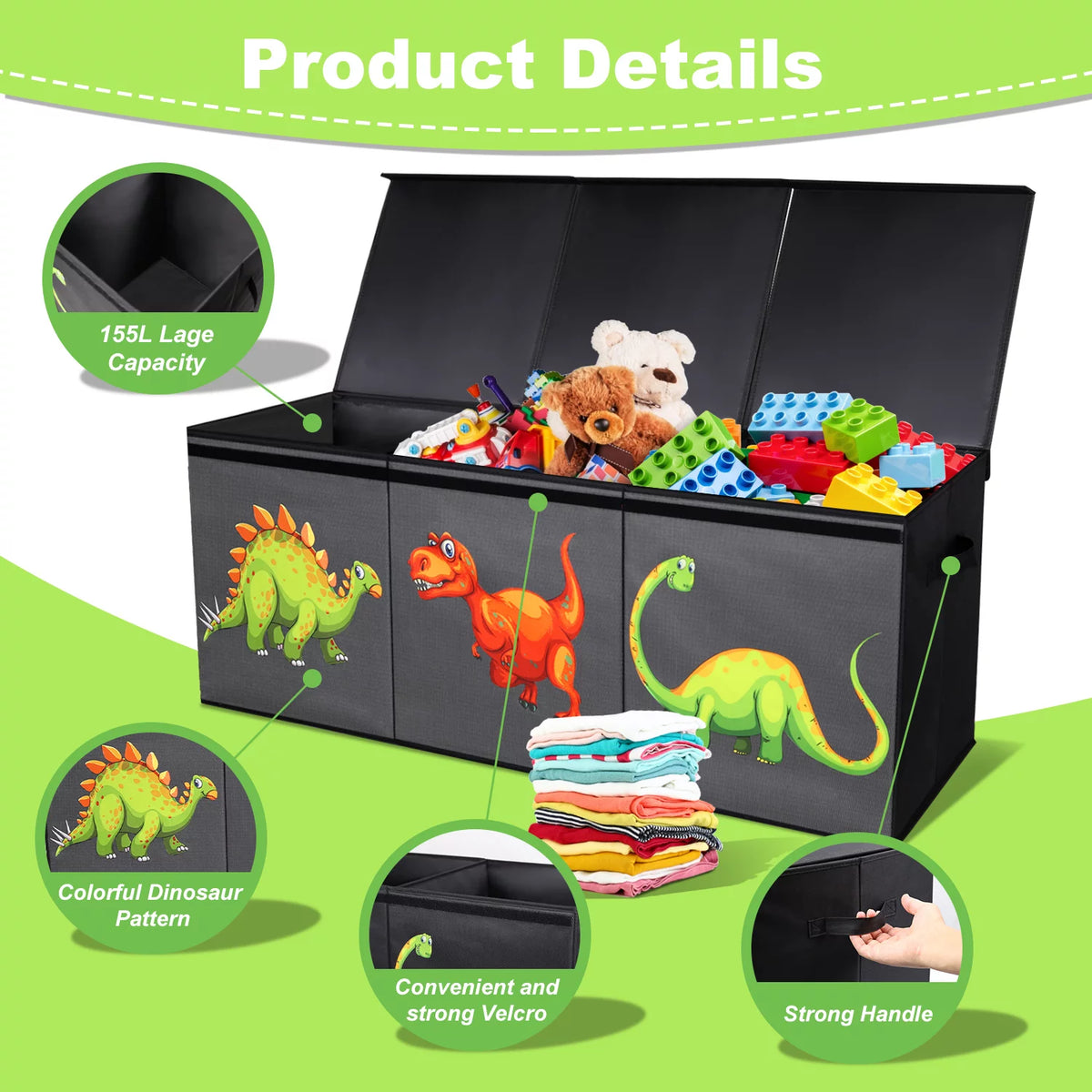Large Kids Toy Storage Chest with Lids A214