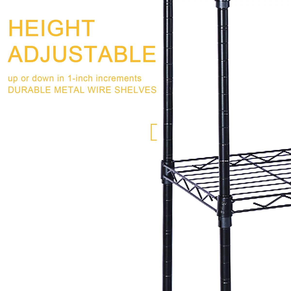 6-Shelf Wire Shelving Unit with Wheels and Hooks W38681