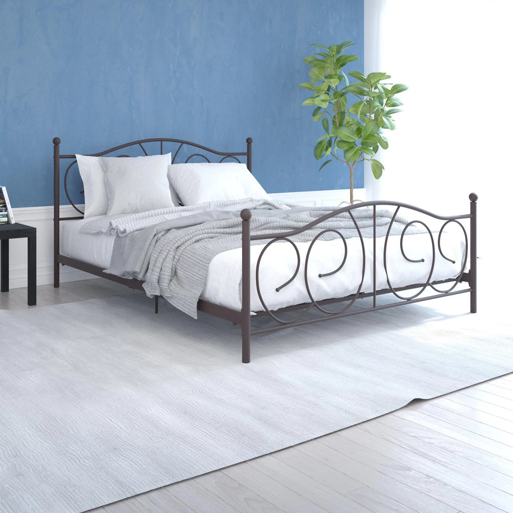 Queen Bronze Metal Platform Bed Y2873