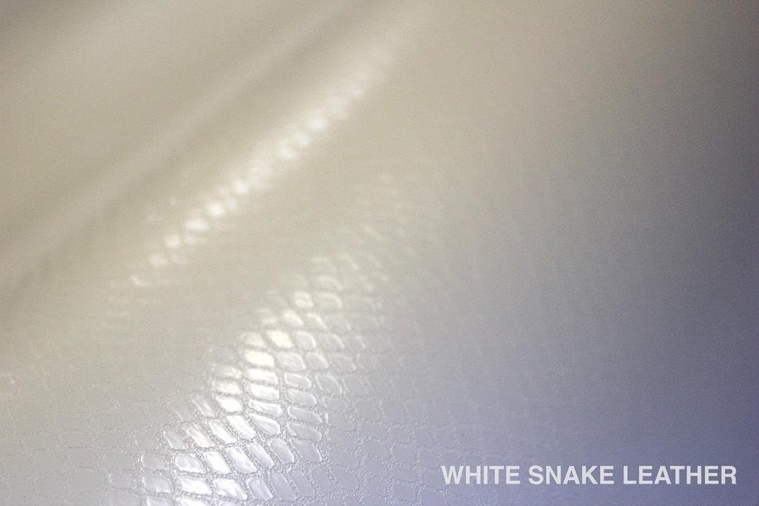 White Snake Skin Leather Vinyl Wrap Roll 3ft x 5ft Pack of 2 J91309