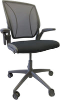 Gray Pinstripe Mesh Task Chair with Grey Frame and Standard Foam Seat J946