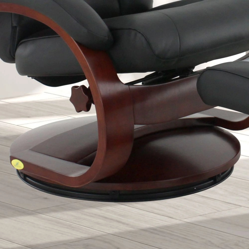 Black and Brown Recliner Chair with Ottoman L318