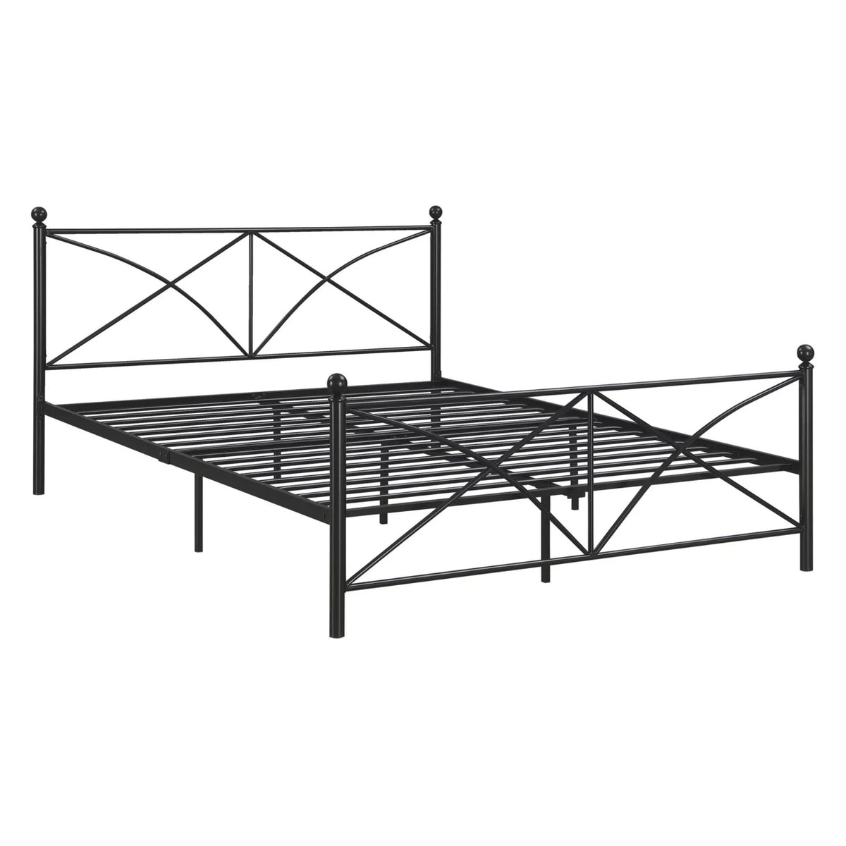 Queen Size Black Metal Bed W827