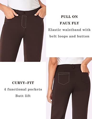 Stretchy Bootcut Dress Pants with Pockets L5407