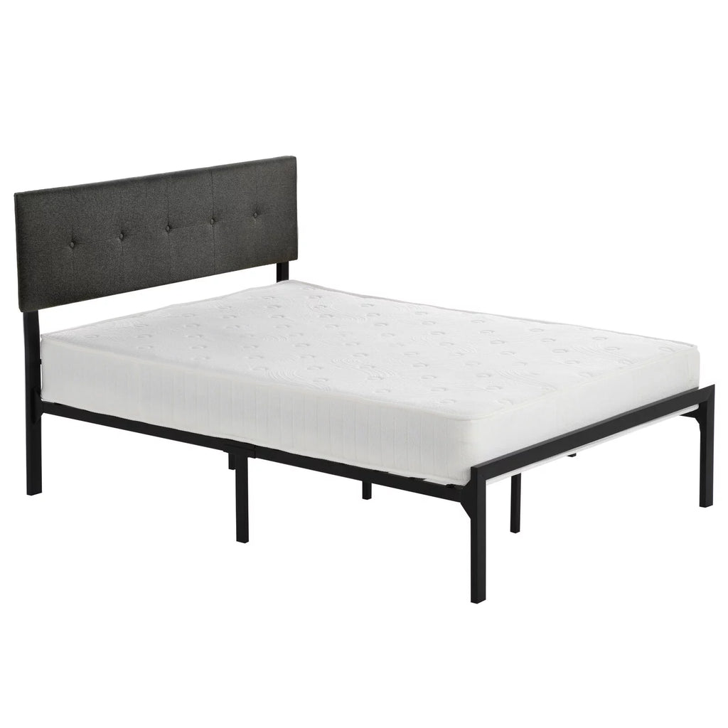 Queen Upholstered Platform Bed Frame with Adjustable Headboard S1594