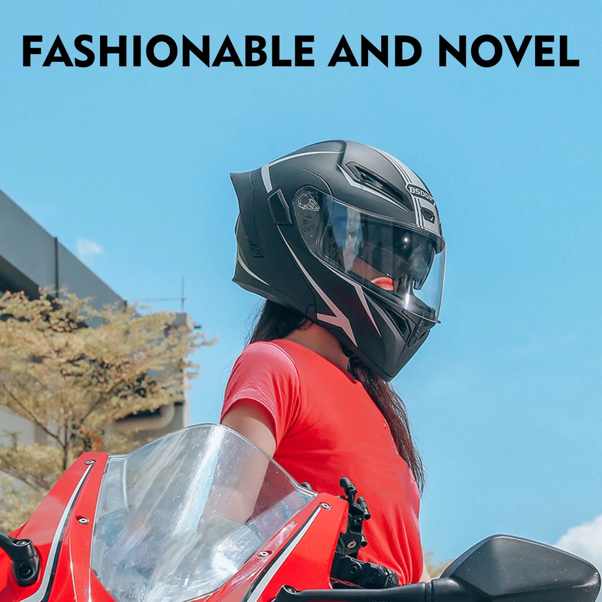 Motorcycle Dual Visor Flip up Full Face Helmet W27667