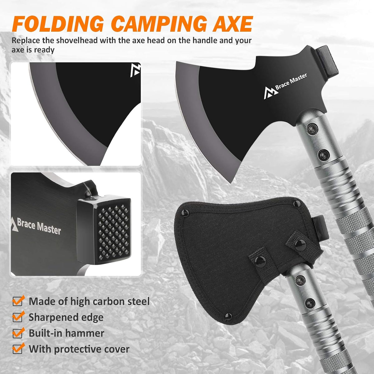 Camping Shovel and Axe Survival Multitool B5453