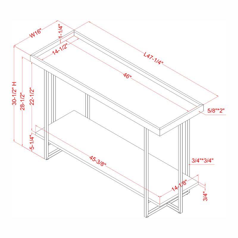 Antique Blue Wood Console Table U524814