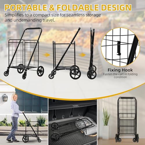 Folding Shopping Cart with Wheels B11700