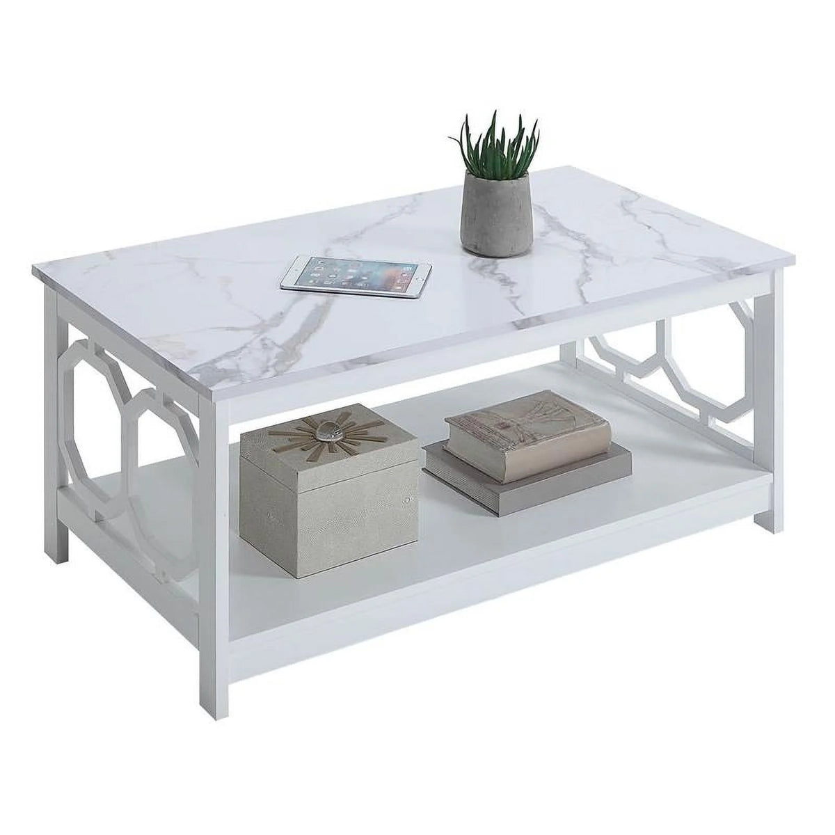 White Coffee Table with Shelf G3510