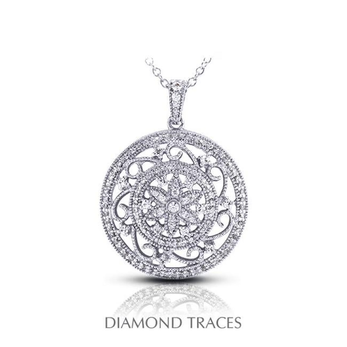 18K White Gold Diamond Pendant T633