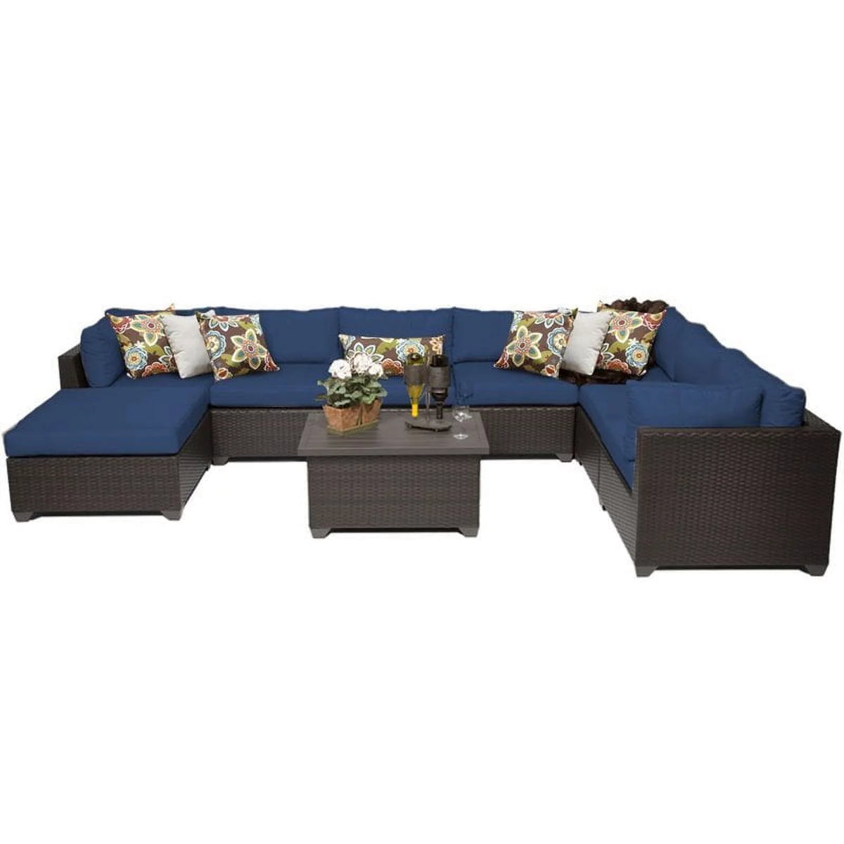 9 Piece Patio Wicker Sectional Set M512