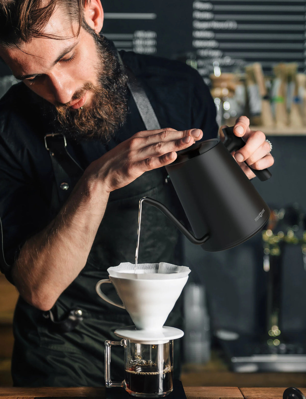 Black Gooseneck Electric Pour-over Kettle H782751