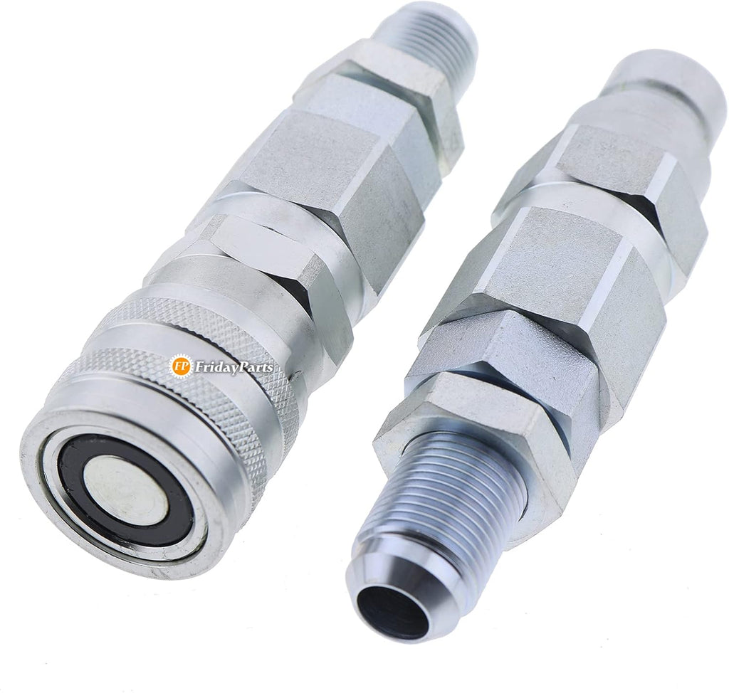 1/2 Flat Face Hydraulic Quick Connect Coupler Set O334
