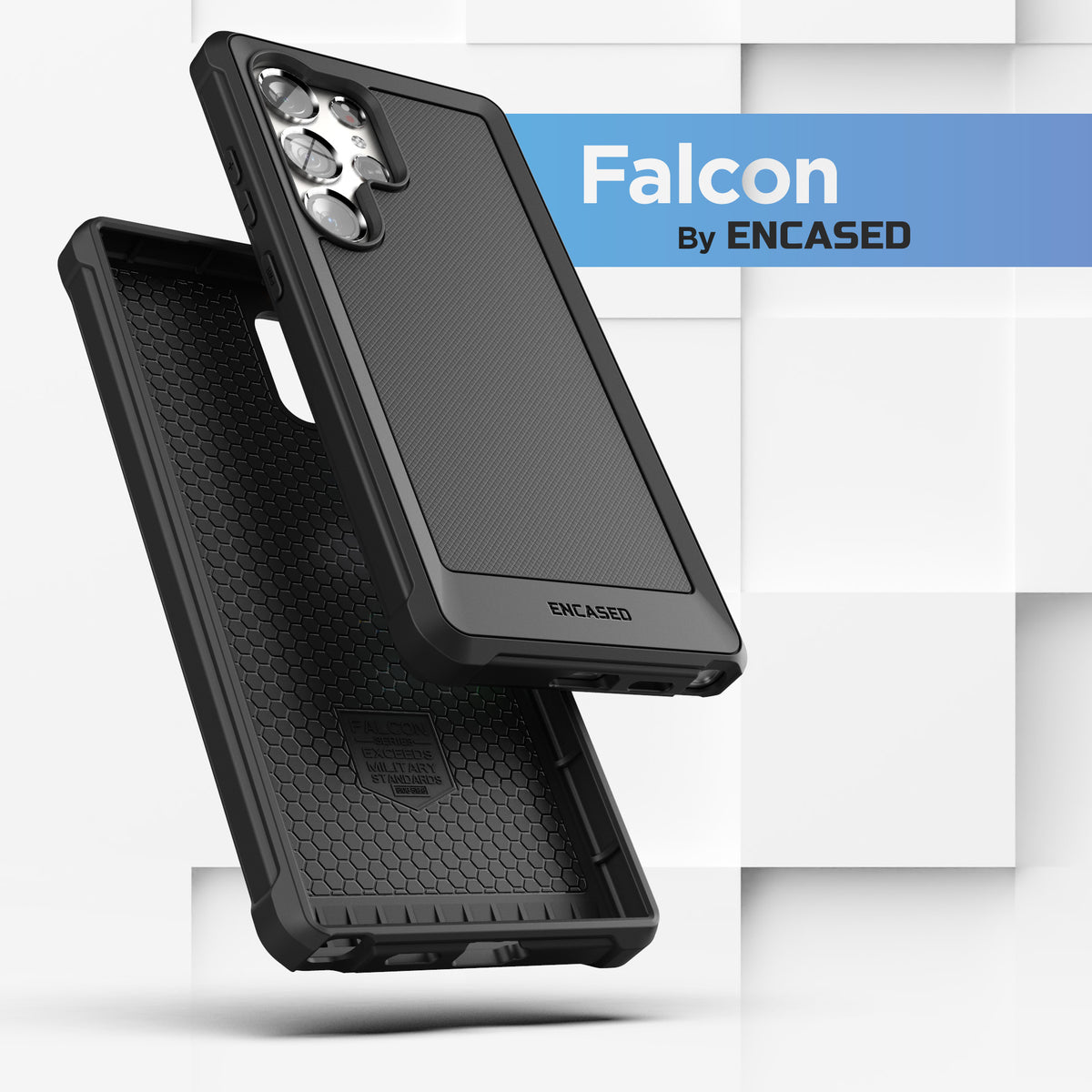 Falcon Belt Case with Holster Clip and Tempered Glass Screen Protector (Black) U541984