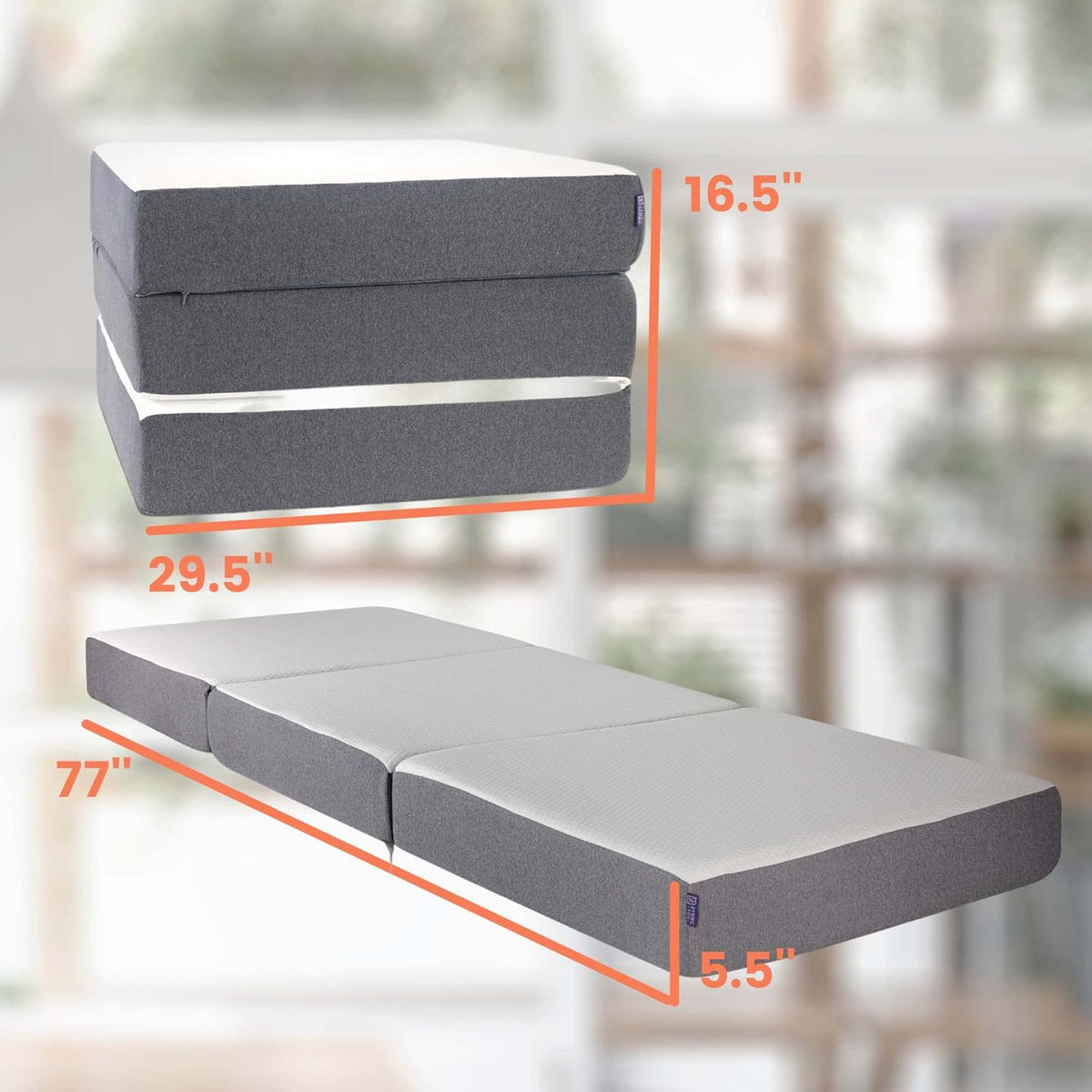 Trifold Memory Foam Mattress with Carry Bag R88566