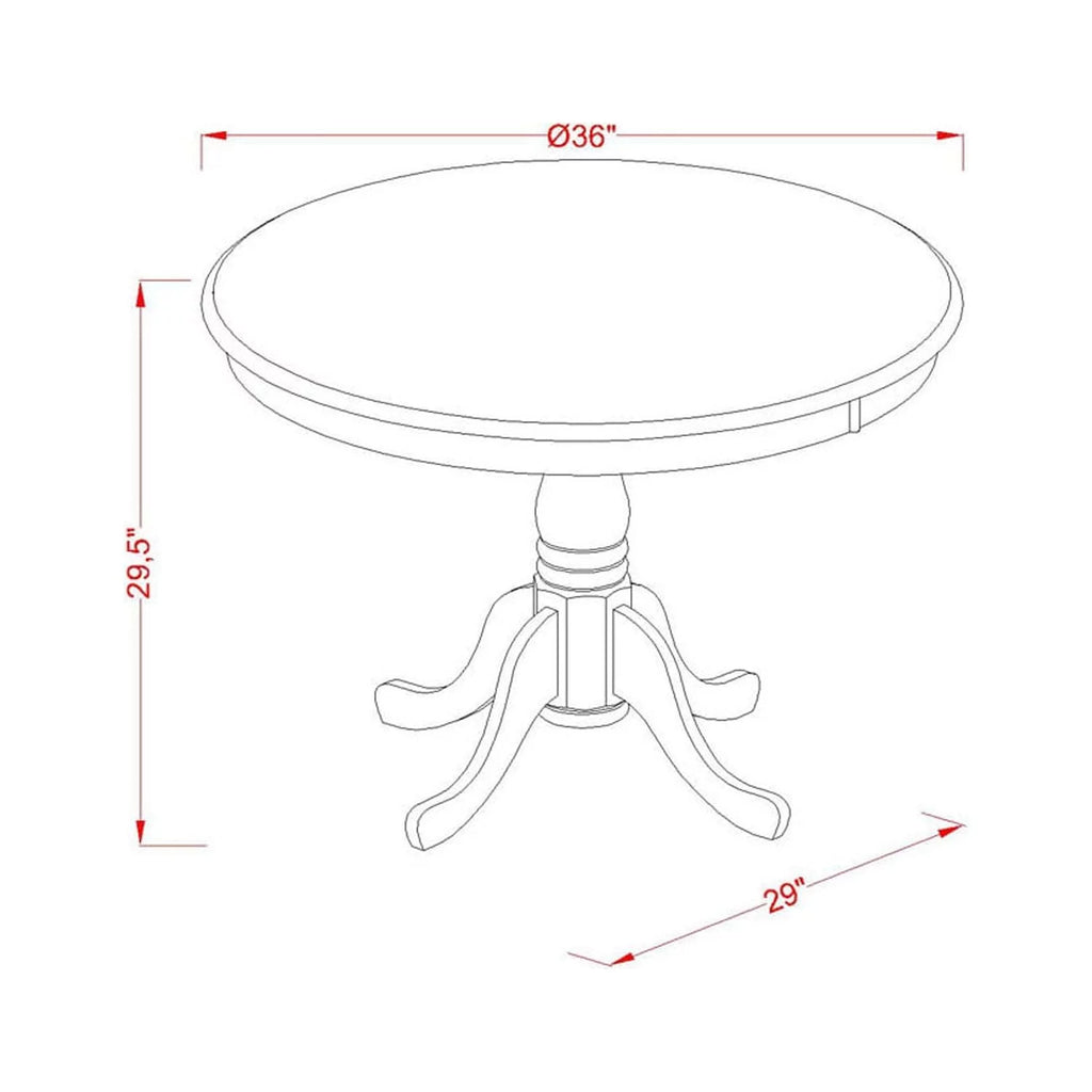 36" Round Wood Dining Table E343