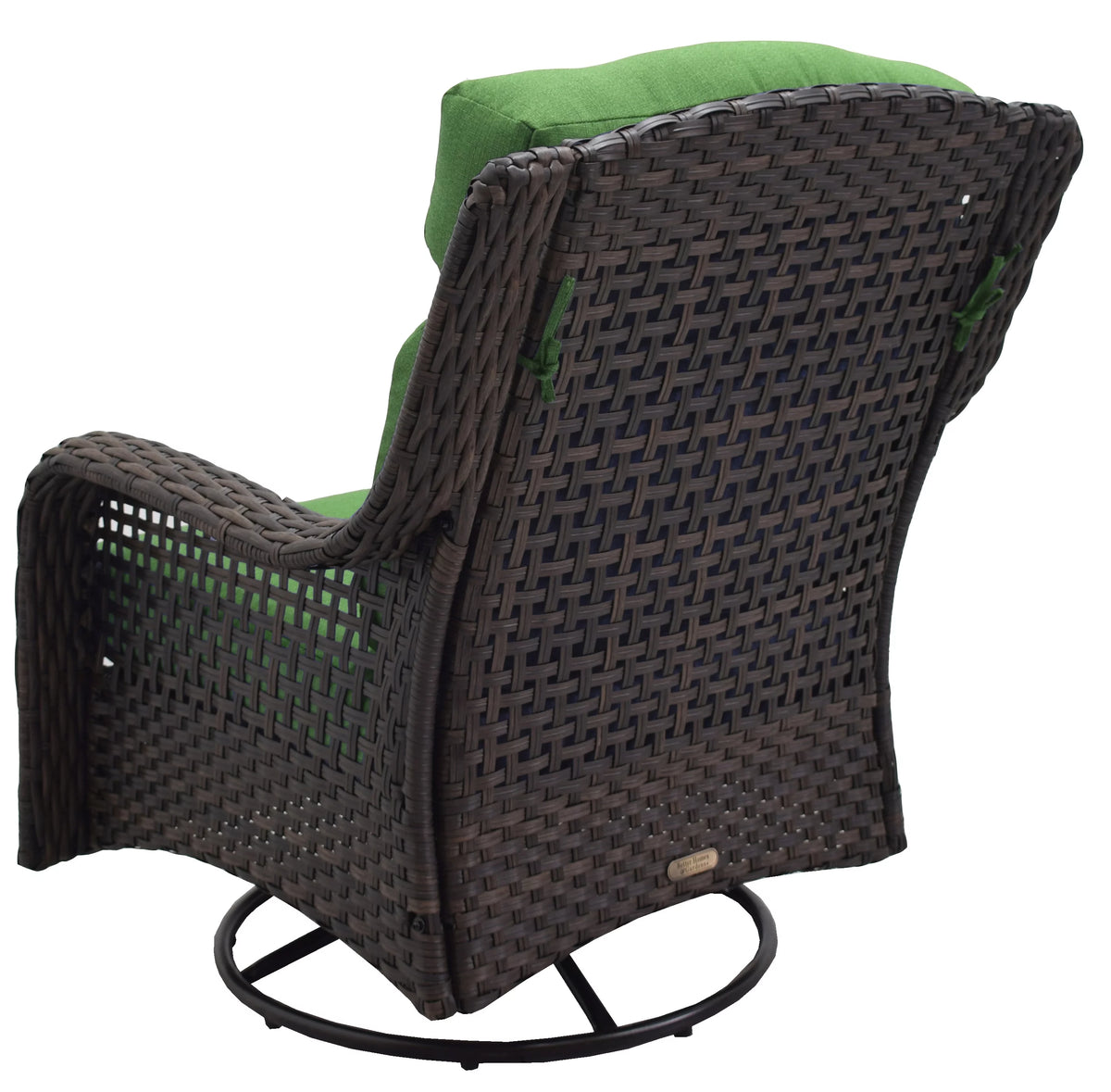 4-Piece Green Outdoor Wicker Swivel Chair Conversation Set U533