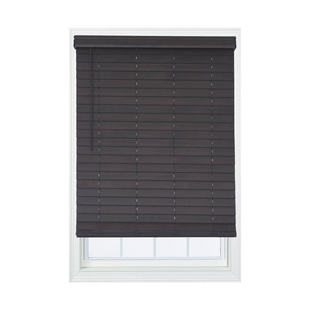 Walnut Faux Wood Room Darkening Horizontal Blinds X935043