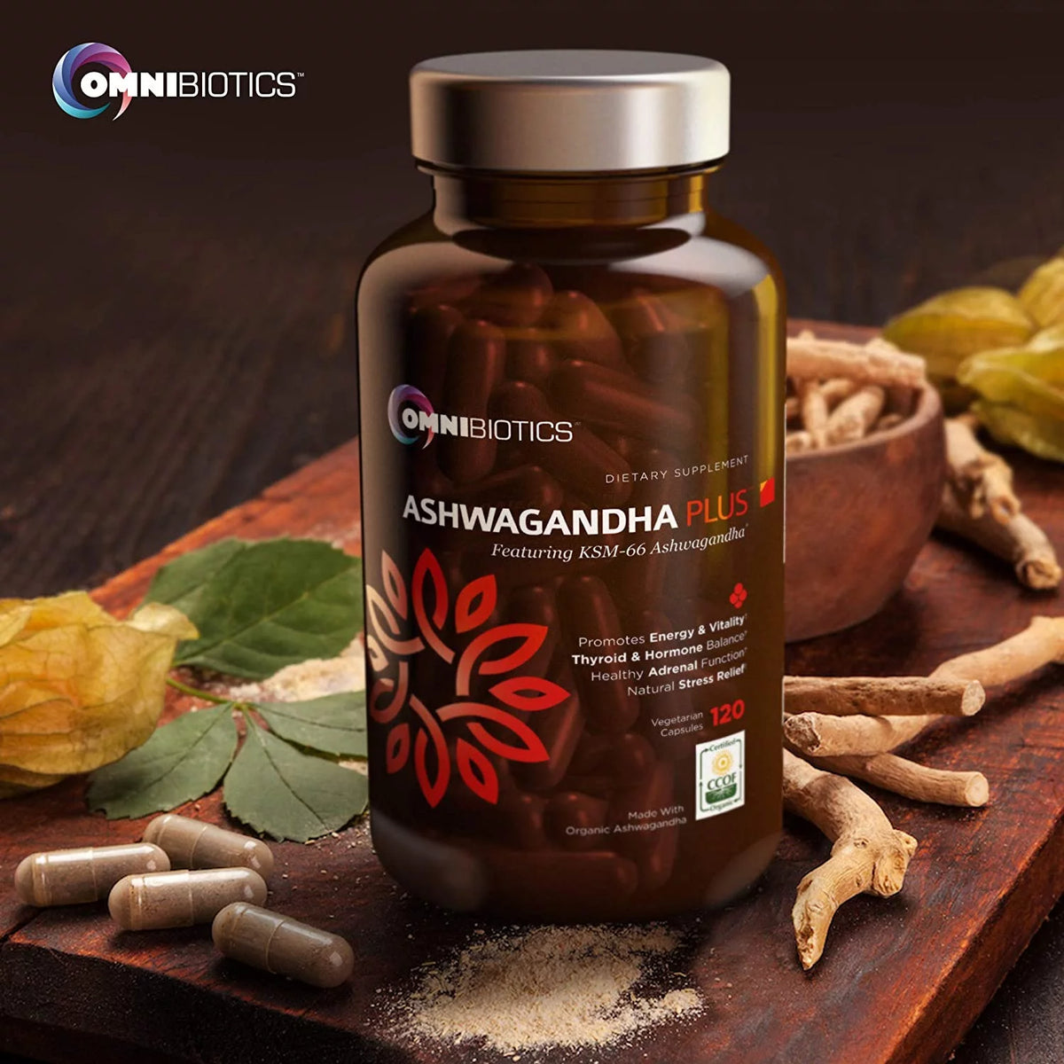 1300 mg KSM-66 Ashwagandha Supplement, 120 Vegan Capsules P766