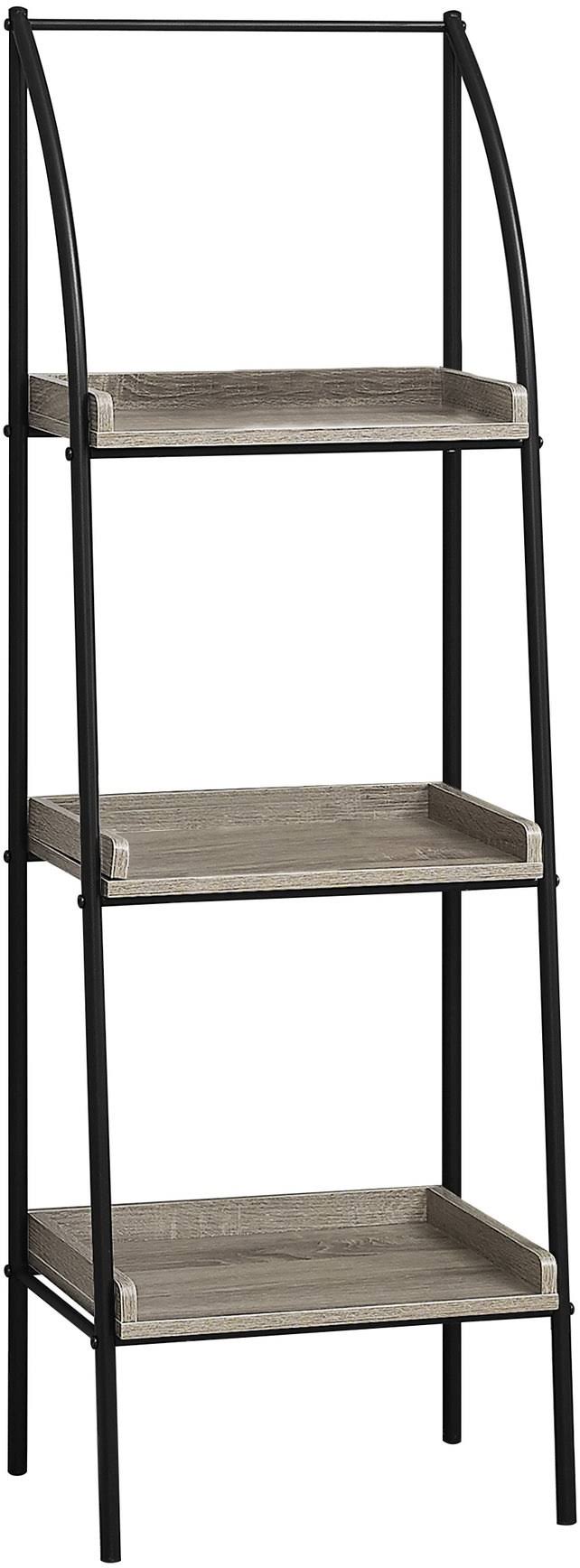Dark Taupe Black Metal Bookcase S85239