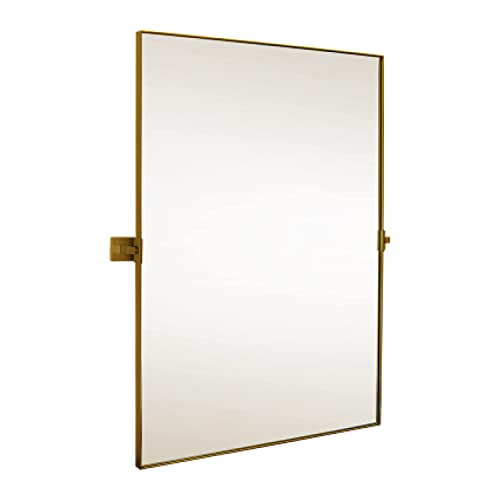24x36 inch Gold Metal Framed Rectangular Pivot Mirror V931832