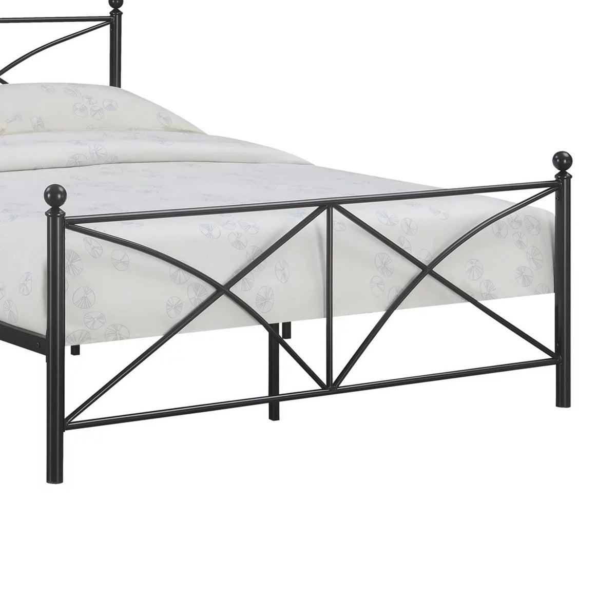 Queen Size Black Metal Bed W827
