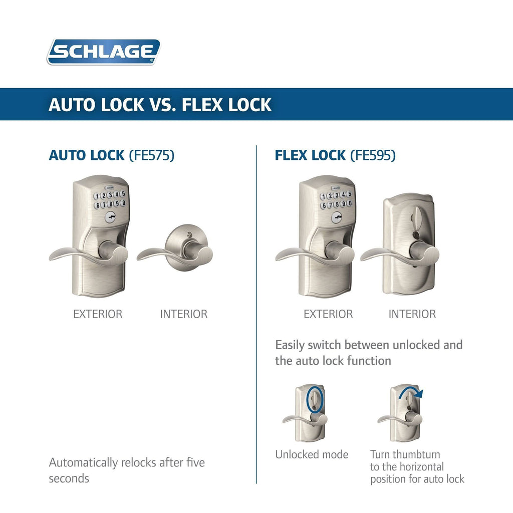 Keypad Entry with Flex-Lock and Accent Levers, Satin Nickel Y563